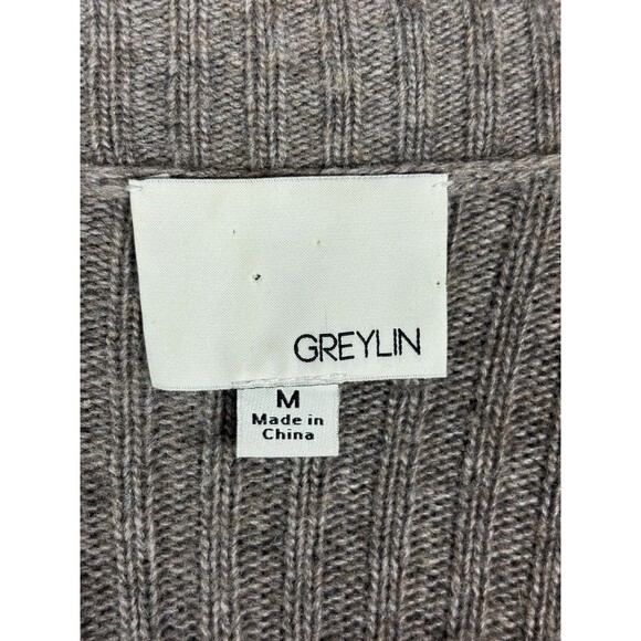 Greylin Anthropologie Cardigan Brown Greige Medium Wool Cashmere Angora Blend - Picture 4 of 11